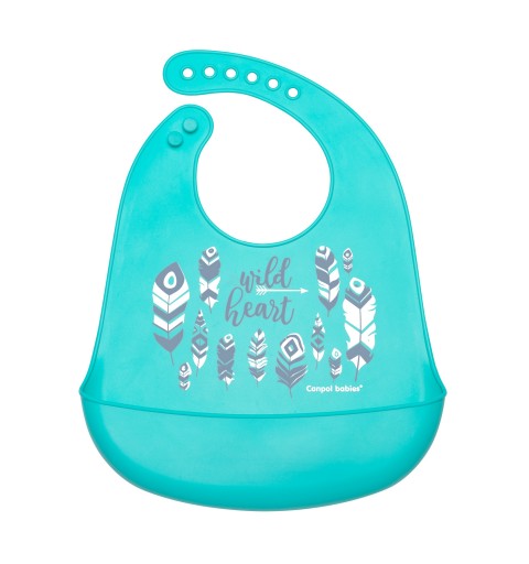 Canpol babies - śliniak silikonowy z kieszenią WILD NATURE | 74/023 Blue